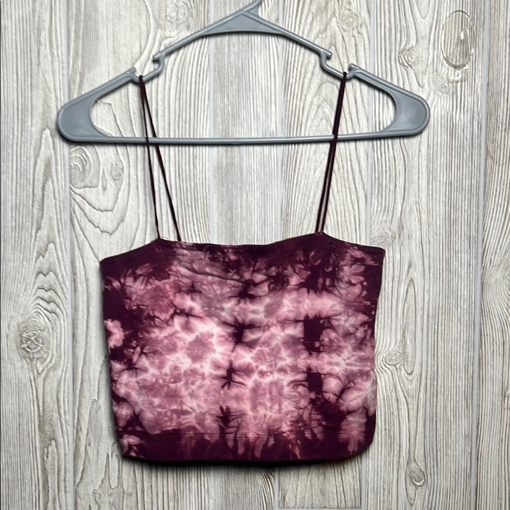 American Eagle S Pink Tie Dye Crop Top